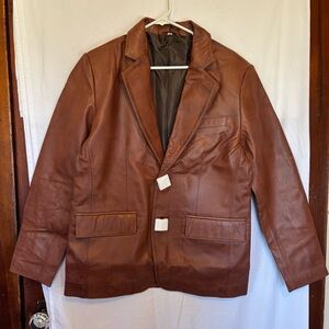 Decrum lamb skin Brown and Black Leather Blazer